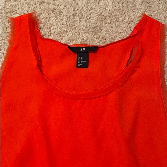 Orange Frayed Razor Back Tank (worn once) - Picture 2 of 2